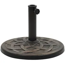 vidaXL Schirmständer Rund 19 kg Bronze Kunststoff Braun