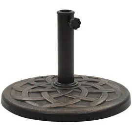 vidaXL Schirmständer Rund 19 kg Bronze Kunststoff Braun