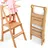 goodevas Holz Lernleiter Montessori platzsparend: Klappbare Lernleiter, Hocker für Kinder, Faltbare Kindertreppe, Lernleiter mit Kippschutz - Beige
