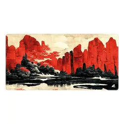 SHARKOON Skiller SGP40 D11, Mouse Mat, 1000x500mm, Traditional Red Black Japanese Ink