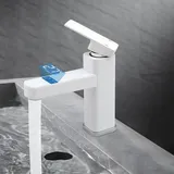 Digitaler Wasserhahn mit Temperaturanzeige, Badarmatur, Wasserhahn mit internem Kraftwerk