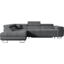 altdecor Ecksofa GUSA-L Cord 2-Sitzer Dunkelgrau