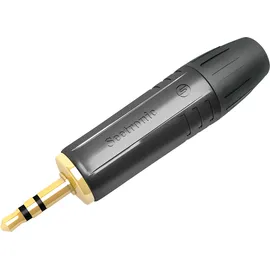 Seetronic Klinkenstecker 3.5 mm Stereo Goldkontakte – schwarzes Gehäuse – schwarze Endkappe