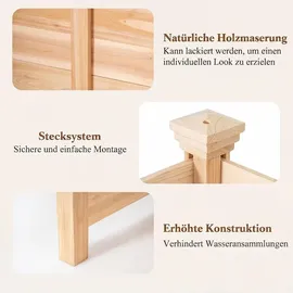 Costway Zaunpfahl 19 x 114 cm Weiß/Kunststoff