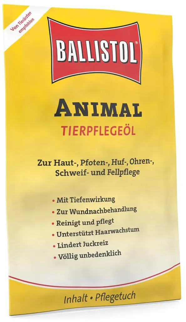 Ballistol Animal Tierpflegeöl - Pflegetuch | Pflege von Fell und Haut für Pferde, Hunde, Katzen