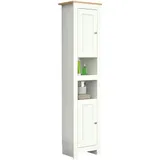 VCM Balusa Hochschrank 42 x 180 cm Weiß/Eiche Holz
