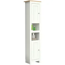 VCM Balusa Hochschrank 42 x 180 cm Weiß/Eiche Holz