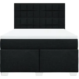 vidaXL Boxspringbett mit Matratze Schwarz 140x200 cm Stoff