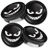 Biomar Labs 54mm Nabendeckel Set 4 Stück – Kompatibel mit Ford Felgendeckel für Alufelgen mit zahlreichen einzigartigen, hochwertigen Designs Gruseliges Lächeln CF 62