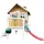 Axi Robin Spielhaus Braun - Weiß mit Roter Rutsche 177 x 264 x 203 cm