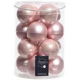 Kaemingk Weihnachtskugeln Glas 8cm x 16 Stück Christbaumkugeln rosa