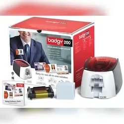 Evolis Badgy 200 - Einseitiger Kartendrucker als Kit mit Karten, Farbband und Software