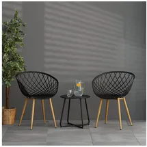 Homestyle4u Gartenstuhl Kunststoff schwarz 2er Set
