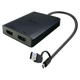 iTEC USB-A/USB-C Dual 4K HDMI Video Adapter 27 cm Schwarz