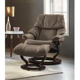 Stressless Stressless® »Reno«, (Set, Relaxsessel mit Hocker), mit Hocker, mit Classic Base, Größe S, M & L, Gestell braun braun