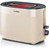 Bosch Kompakter Toaster für 2 Scheiben mit 6 einstellbaren Röststufen