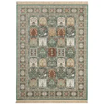 Steffensmeier Kurzflor Teppich Riad | Wohnzimmer | Orient | Pflegeleicht | Felder Grün, Größe: 195x300 cm