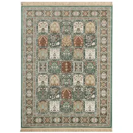 Steffensmeier Kurzflor Teppich Riad | Wohnzimmer | Orient | Pflegeleicht | Felder Grün, Größe: 195x300 cm