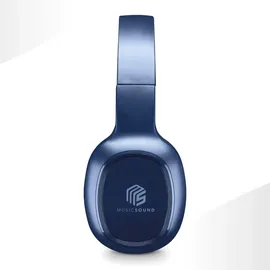 Cellular Line Music Sound Bluetooth Kopfhörer Basic | Ohrmuschel-Bluetooth-Kopfhörer mit Ausziehbarem Kopfband – 14 Stunden Akkulaufzeit – 2 Stunden Ladezeit – LED-Anzeige und AUX-Eingang – Farbe Blau