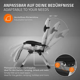 Hauki 2er Set Sonnenliege 200 x 65 x 10 cm Grau