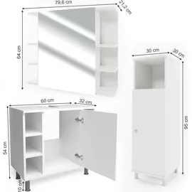 Vicco Fynn 100 cm weiß mit Beleuchtung