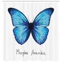 ABAKUHAUS Duschvorhang Schmetterling 175 x 220 cm blau