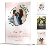 CHRISCK design Personalisierte Acryl Glasbilder mit Foto Druck - Geschenk Vatertag Papa - Geburtstagsgeschenk personalisiert - Geschenkidee Freund Freundin - Fotohalter