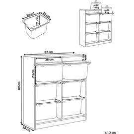 Beliani Regal mit 6 Aufbewahrungsboxen TOBIN Weiß