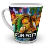 Tasse selbst individuell gestalten/Personalisierbar mit eigenem Foto Bedrucken/Fototasse/Motivtasse/Werbetasse/Firmentasse mit Logo/Konische Tasse Weiss