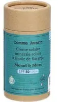 Comme Avant Crème solaire minérale solide à l'huile de Karanja SPF 50 Monoi & Musc g