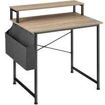 Tectake tectake® Schreibtisch, Industrial Style, mit Monitorständer und Aufbewahrungstasche, 80 x 55 x 90 cm