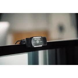 Verbatim Webcam mit Mikrofon, externe Kamera für Computer oder Laptop mit Full HD 1080p Autofokus, für Video-Calls im Homeoffice oder als Streaming Cam