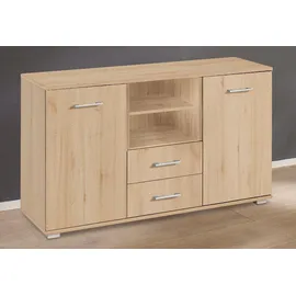 Priess Kombikommode PRIESS, braun (edelbuchefarben), B:123cm H:70,5cm T:38cm, Holzwerkstoff, Sideboards