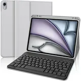 WINCHKING Hülle Mit Tastatur Für iPad Air 13 Zoll 2025 M3/2024 M2, Tastatur Hülle Für iPad Pro 12.9" (3. 4. 5. 6. Gen), Abnehmbarer Kabellose Bluetooth Magnetisch Mit QWERTZ Layout, (Grau)