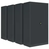 4-Pack LagerZwei Mehrzweckschrank 195x100x50cm I Metallschrank, 4 Fachböden I Großer Aktenschrank, abschließbar I Robuster Allzweckschrank als Werkstattschrank & Büroschrank I Stahlschrank anthrazit