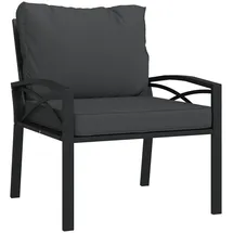 vidaXL Gartenstuhl 68 x 76 x 79 cm grau inkl. Kissen