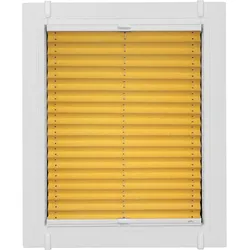 Plissee SUNLINES "Young Style Energy Saving", gelb (mais, weiß, weiß), B:82,5cm H:160cm, Obermaterial: 100% Polyester, Plissees, nach Maß, mit Energiespareffekt, verspannt mit Simply-Fix Klemmträger