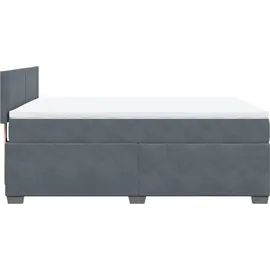 vidaXL Boxspringbett 140 x 200 cm Dunkelgrau