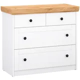 Homestyle4u Sideboard 92,3 x 82 x 41,8 cm Weiß