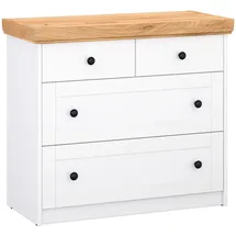 Homestyle4u Sideboard 92,3 x 82 x 41,8 cm Weiß