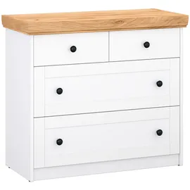 Homestyle4u Sideboard 92,3 x 82 x 41,8 cm Weiß