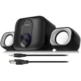 Eminent 2.1 Stereo speaker set for PC and laptop, USB powered, PC Lautsprecher, Schwarz, 1 m, 3 W - Schwarz