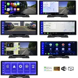 Ampire Smartphone-Monitor 25.4cm (10'') mit Apple CarPlay, Android Auto, Dashcam, Rückfahrkameraeingang