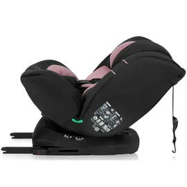 lionelo Bastiaan i-Size Kindersitz ab Geburt 0-36 kg Isofix Top Tether 360 Grad drehbar Rückwärts Vorwärts Seitenschutz 5-Punkt-Sicherheitsgurte Dri-Seat (Rosa Rose)
