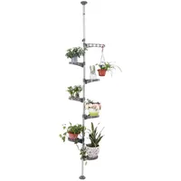 BAOYOUNI Blumenregal 7 Ebenen 60 x 30 cm Grau