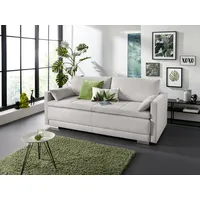 Schlafsofa INOSIGN "Berlin", grau (silbergrau), B:218cm H:97cm T:96cm, Microfaser PRIMABELLE (100% Polyester), Struktur fein (100% Polyester), Samtoptik (100% Polyester), Sofas, mit Boxspringaufbau, Bettfunktion & Bettkasten, Dauerschlafsofa