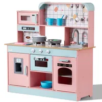 Vevor Spielküche für Kinder, Holzspielzeug-Küchenset mit Lichtern und Geräuschen, Kleinkinderküche mit Eismaschine, Ofen, Spüle, Mikrowelle, Kü