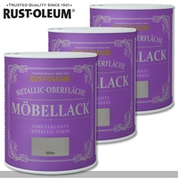 Rust-Oleum 3x125 ml Metallic Oberfläche Möbellack Silber Shabby Rustoleum Chalky