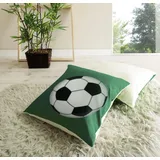 TICAA Kissen-Set Goal 2er Set 40 x 40 cm Grün-Weiß