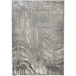 Kadima Design Eleganter Wohnzimmer Teppich `Ouse Esme`, Metallische Farben - Farbe: Silber, 120x170 cm